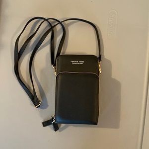 Forever, young Crossbody, black purse with wristlet strap brand new, never used